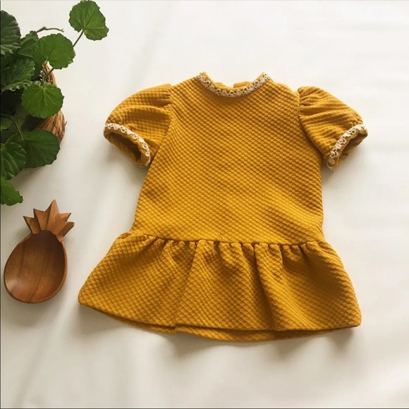 mustard yellow toddler dress